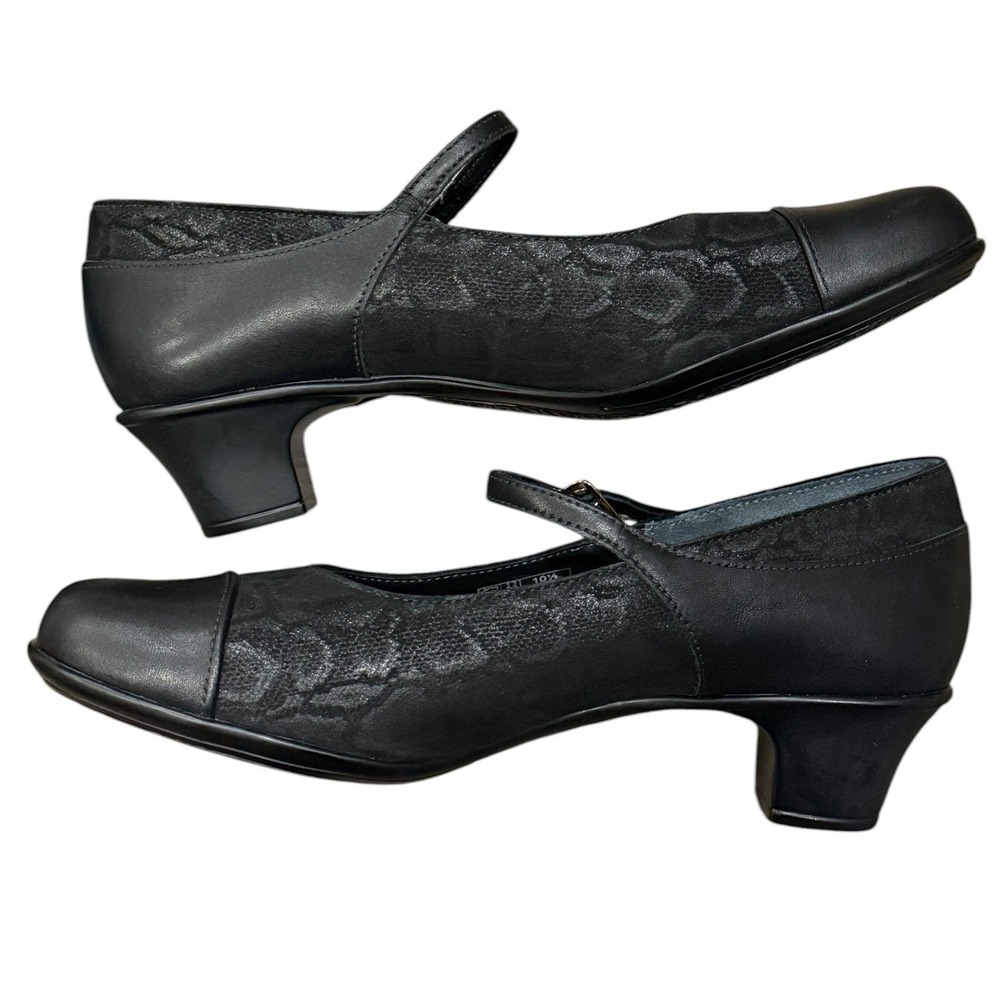 SAS Isabel Mary Jane Kitten Heels Women 10.5 Black Leather Comfort Work Pumps - Picture 5 of 16